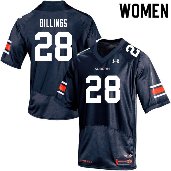 Women's Auburn Tigers #28 Jackson Billings Navy 2021 College Stitched Football Jersey